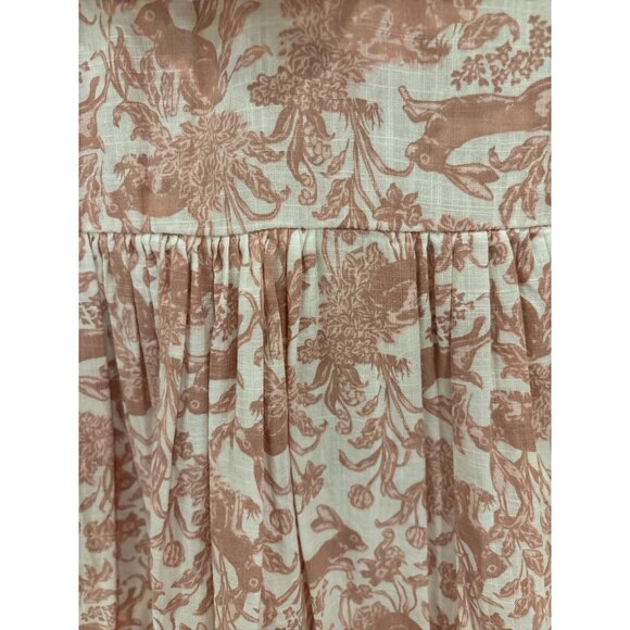 Haute Hippie Kids Girls 4T Ruffle Collar Sleeveless Pink Toile Dress 100% Cotton - Picture 2 of 8